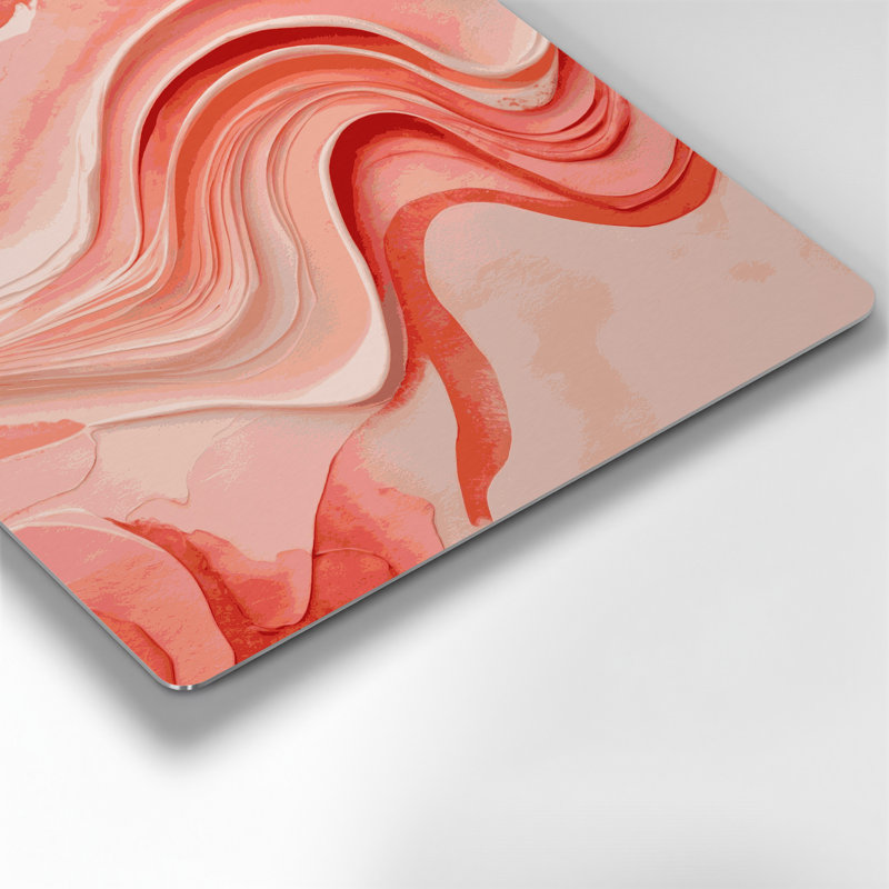 Aquarelle abstraite 1, art mural en métal rose, H 16 po x l 16 po
