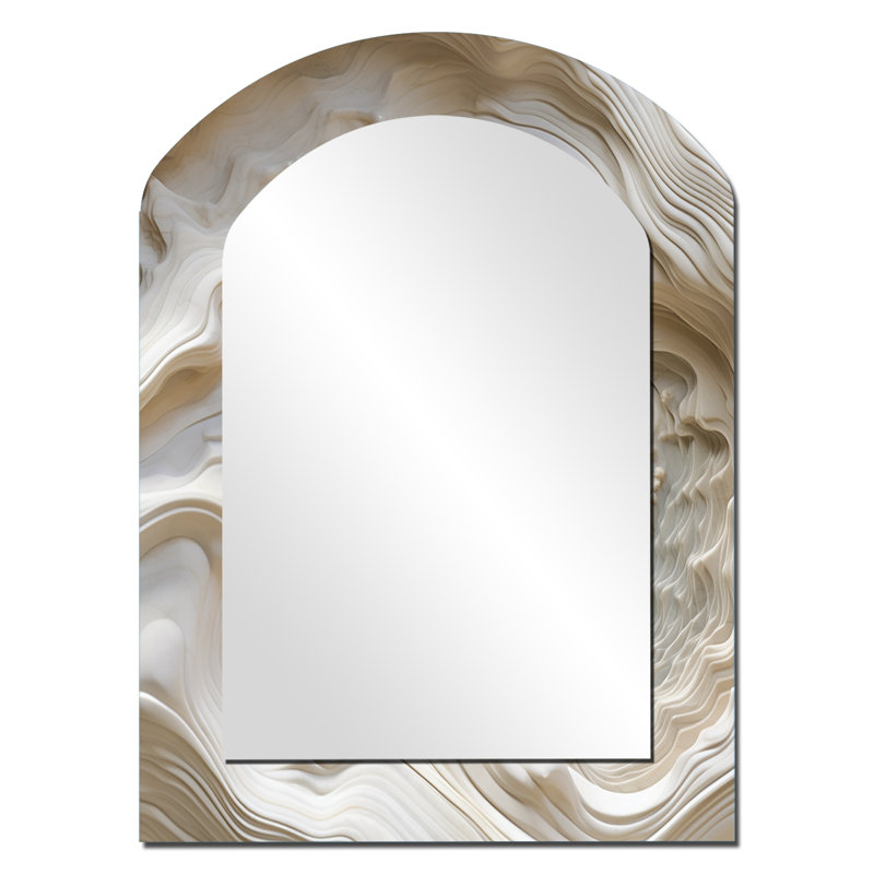 Miroir mural crème en spirale Nebula II, 34 po x 25 po