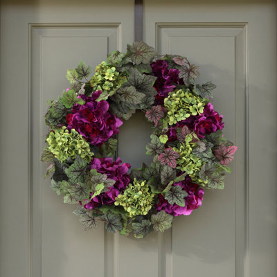 Handcrafted Faux Begonia Polysilk 26'' Wreath