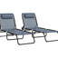 Fauteuil de bronzage pour le camping - 4, pliable, filet de patio gris