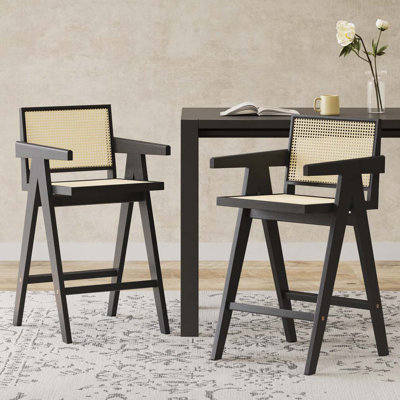 Tabouret de bar avec siège canne