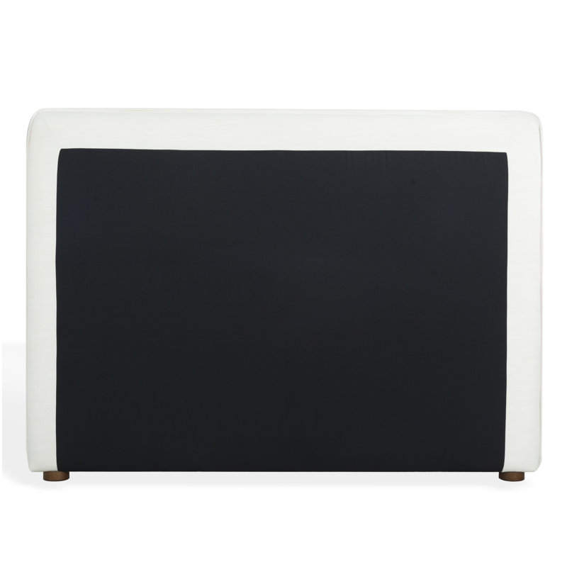 Callahan Upholstered Bed, Full / Double, White Linen