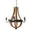 Minimalist Wood and Metal Chandelier-401039451