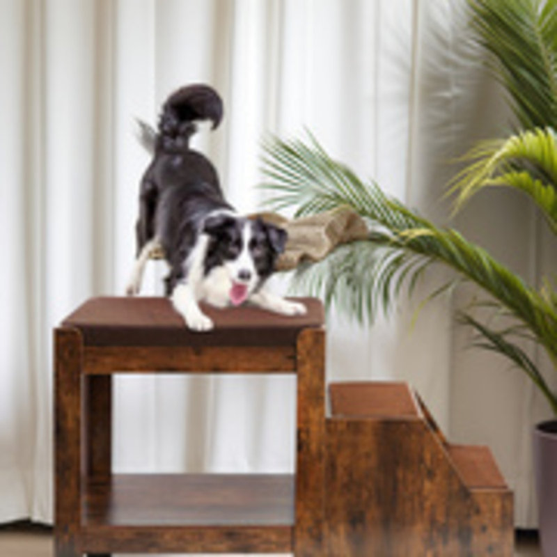 2 - Tier Pet Bed With Storage  Spacious, Cushioned Top, Built - In Storage, Sturdy Wood, Ideal For Pet Rest & Supply Organization
