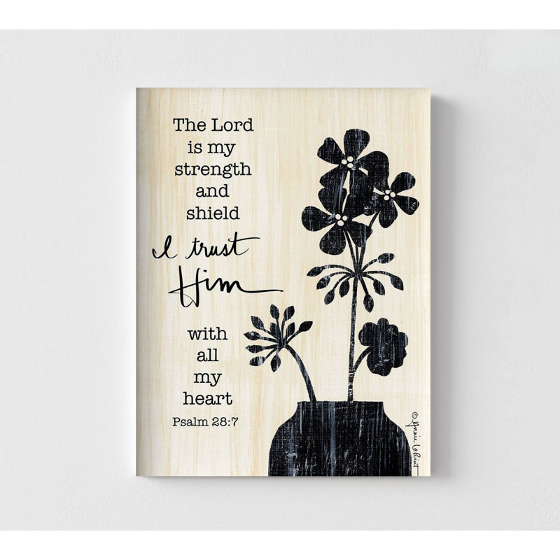 «The Lord», impression de psaume 28: 7, fleurs dans un vase, décoration murale rustique florale, art mural Airbnb, petite cabine