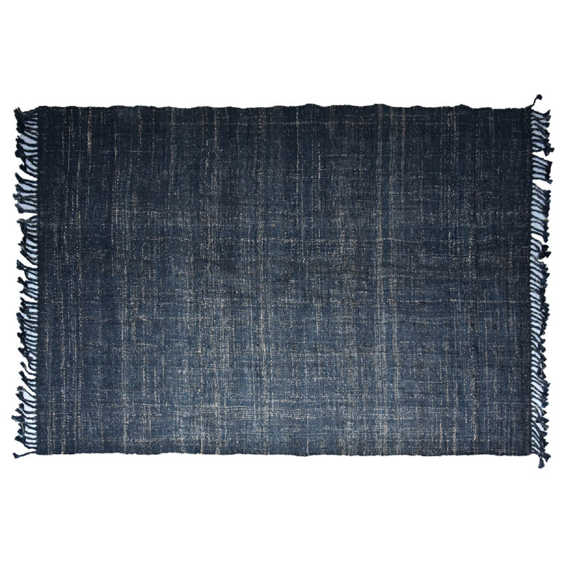 Tapis bleu texturé Paugh, Rectangle 5 pi x 8 pi