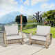 Romare Rattan Conversation Patio Chair with Cushions