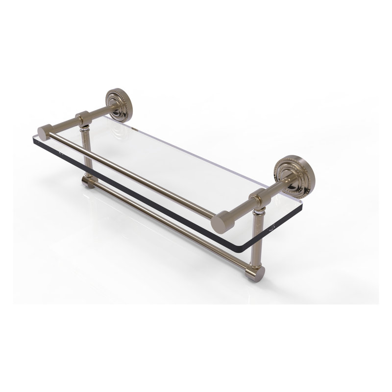 Marchmont Bracket Shelf with Towel Bar, Antique Pewter