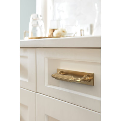 Poignée de porte rectangulaire en bronze champagne Ladera de 3 po (76 mm) de centre à centre Ladera