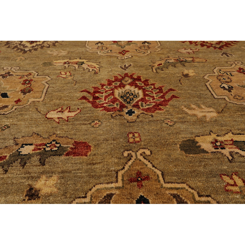 Tapis oriental en laine noué à la main 6 pi x 9 pi Sayyed Canora