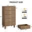 Commode haute 5 tiroirs moderne en bois avec tiroirs profonds-557049408