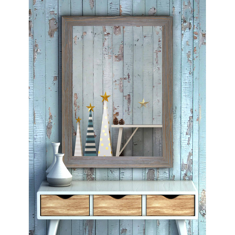 Pernie Wood Flat Mirror, 36.75" H x 32.75" W