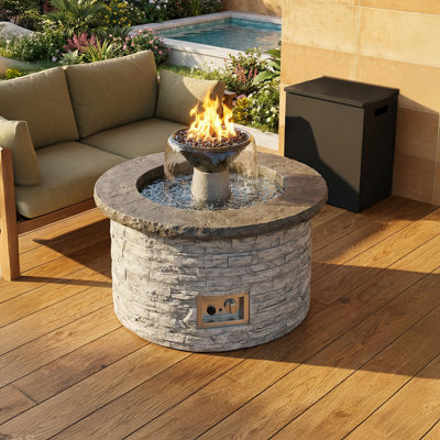 Aquaflame European Ledge Water And Fire Pit