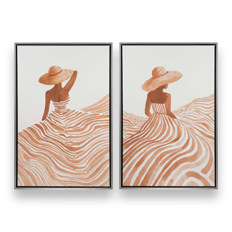 Desert Muse, ensemble de 2 impressions, 12 po x 8 po, Cadre flottant en chrome poli