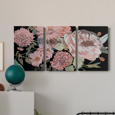 " Night Blooming Flowers I " 3 - Pieces