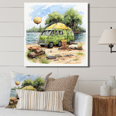 «Riverside Repose Camping Van 1», art mural fruits