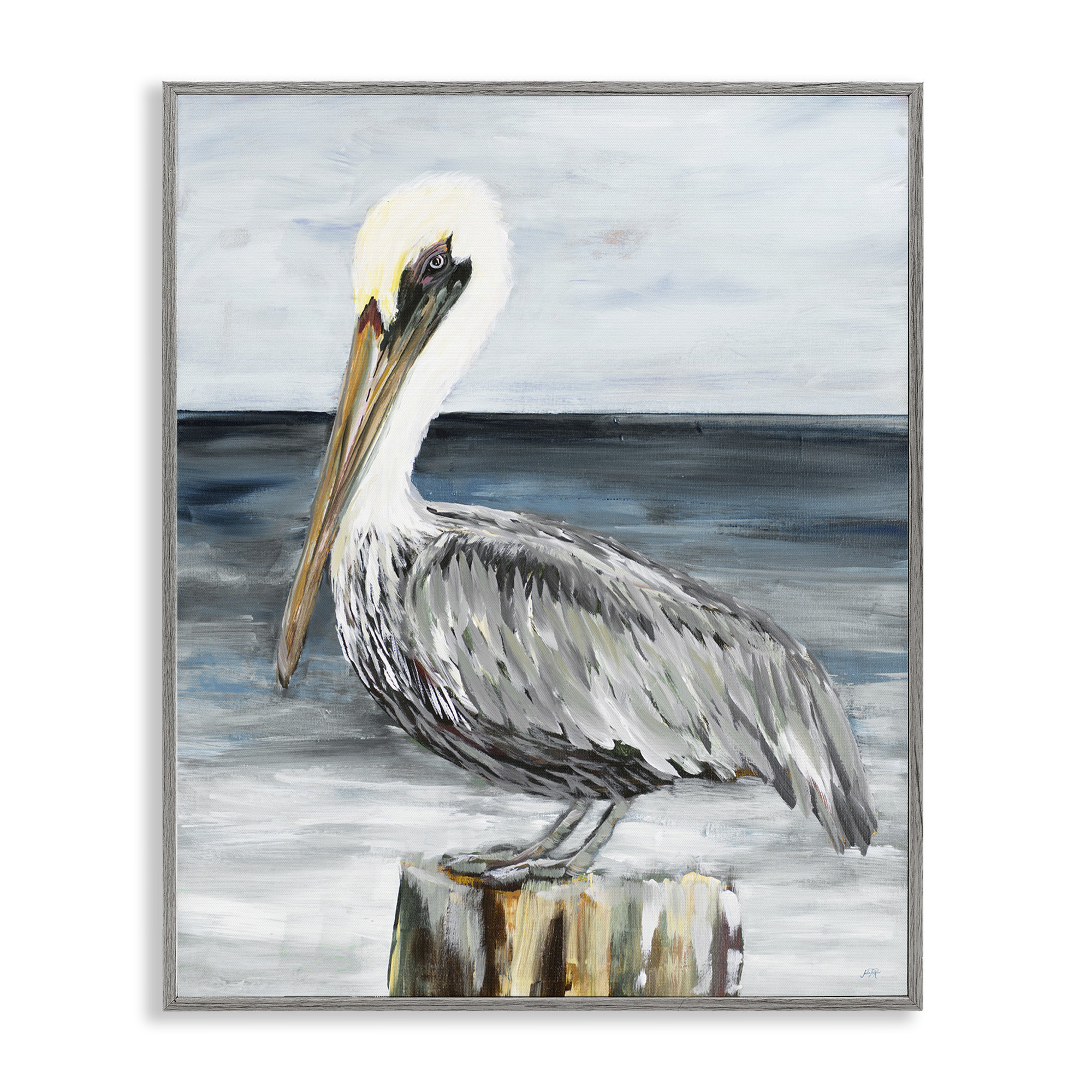 Highland Dunes Peaceful Beach Pelican Giclee Art by Julie DeRice | Wayfair