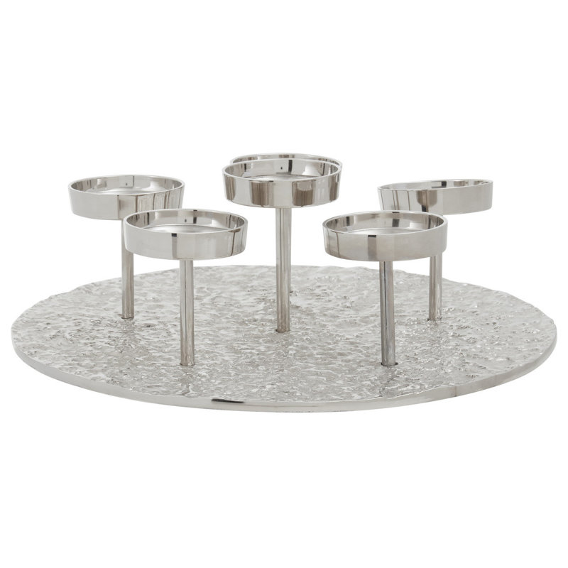 Beric Metal Tabletop Tealight Holder, Silver