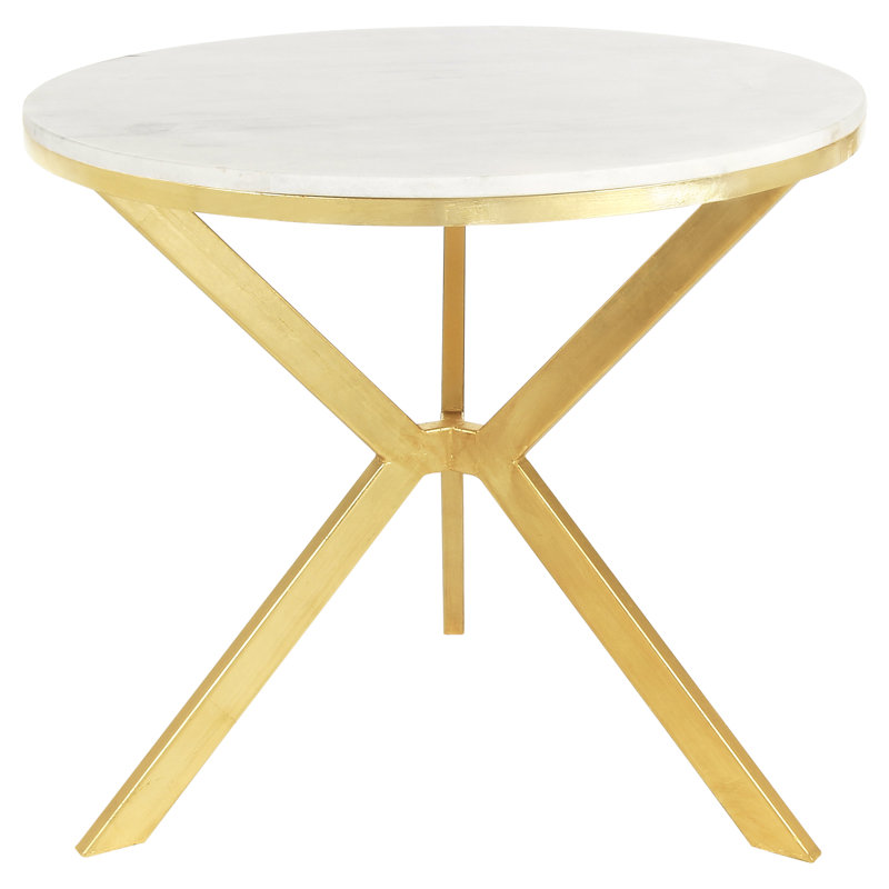 Tripod Cross Legs End Table, Carrera Marble