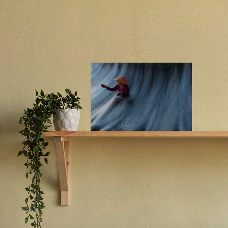 Art mural traditionnel traditionnel bleu traditionnel Serene, 16" H x 24" W