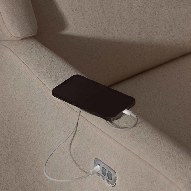 Kiwi Plus Power Recliner and Swivel Glider with Power Adjustable Headrest and USB Port, Beach Eco