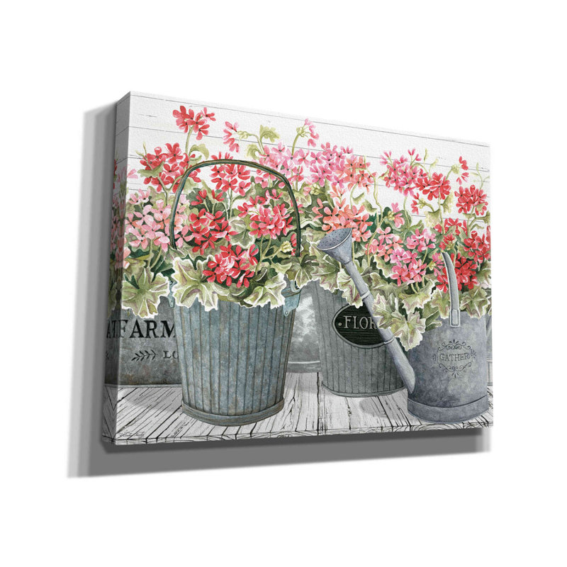 «Jerseyville Geranium Mix II» par Cindy Jacobs, H 12 po x l 16 po x P 0,75 po