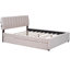Lit plateforme tapissier confortable avec lit gigogne simple TG - beige pour une bonne nuit de sommeil-673587213