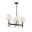 Timiki 6-Light Linear Chandelier In Matte Black With Warm Brass Accents-70337277