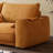 Modern warm orange suede straight-row sofa