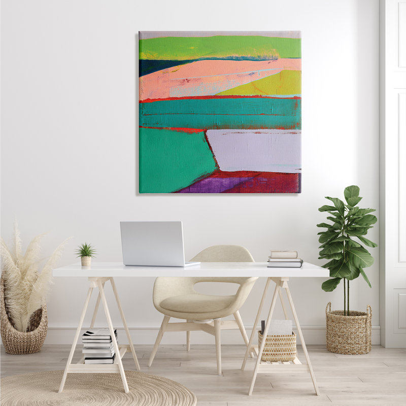 Radiant abstrait - peinture sur toile, Toile tendue, H 36 po x l 36 po x P 1,5 po