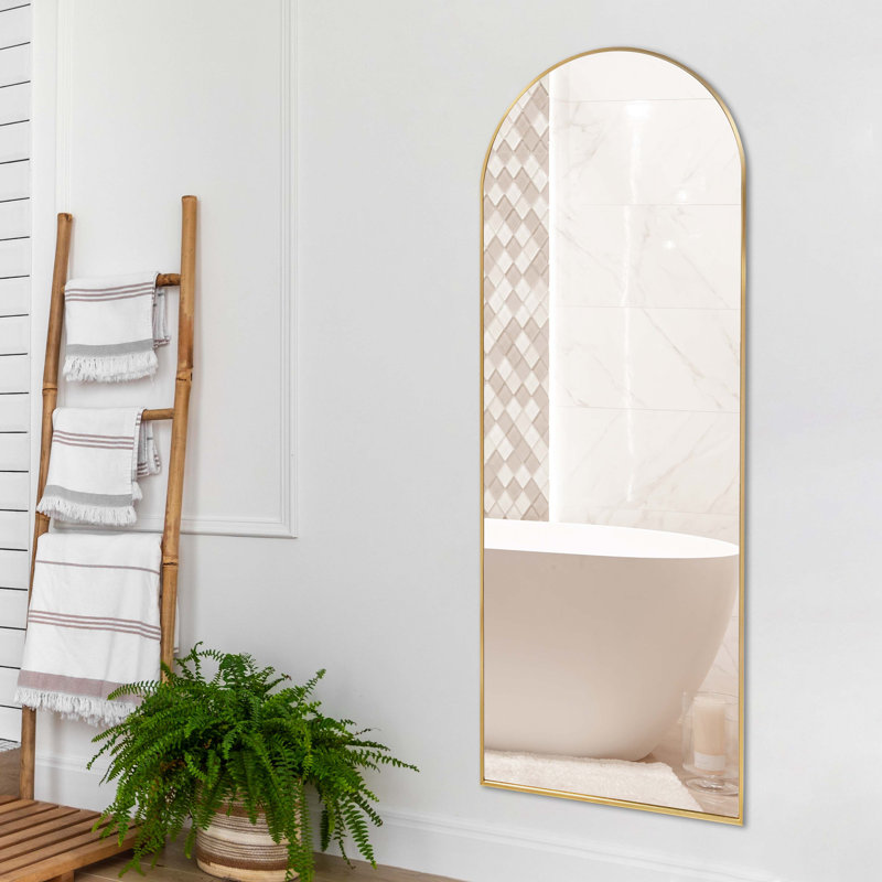 Metal Wall Mirror, 160cm H x 60cm W, Gold
