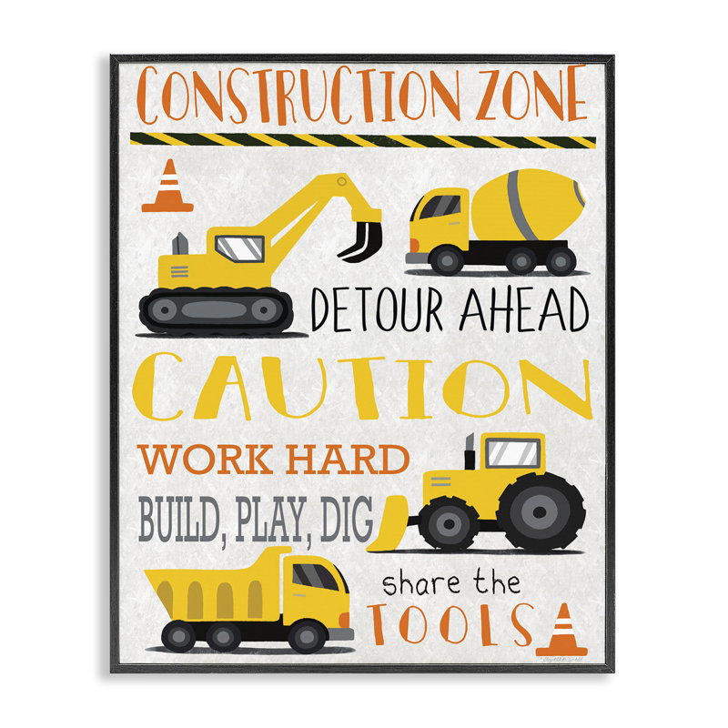 «Construction Zone Ahead», estampe numérique, conception par Elizabeth Tyndall, H 14 po x l 11 po