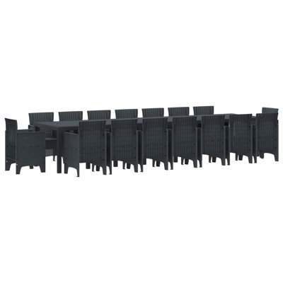 16 - Person Patio Dining Set with Rectangular Table
