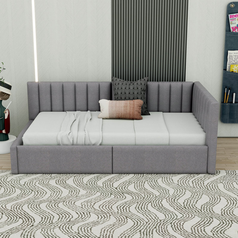 Mauda Upholstered Platform Storage Bed, Gray