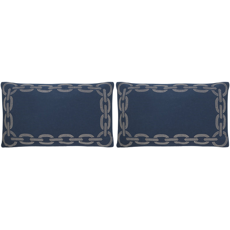 Abstract Reversible Throw Pillow, Blue, 12" x 20"