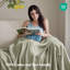 Ensemble de literie en coton doux certifié 90 x 90, vert sauge moderne