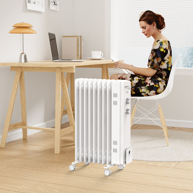 VonHaus 2000W Electric Radiator Space Heater with Adjustable Thermostat