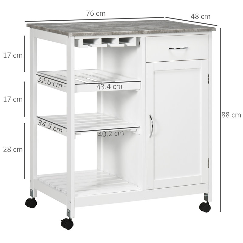 Nava Wood Kitchen Cart