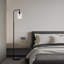 Lampe sur pied arquée noire moderne de 71 po de hauteur avec abat-jour en verre Soraida