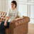 Living Room With Tech Fabric Chesterfield Sofa With Rolled Arms 3 Seater Sofa With Button Design And 2 Cushions For Apartment, Office, Living Room-1171688771-1171688772