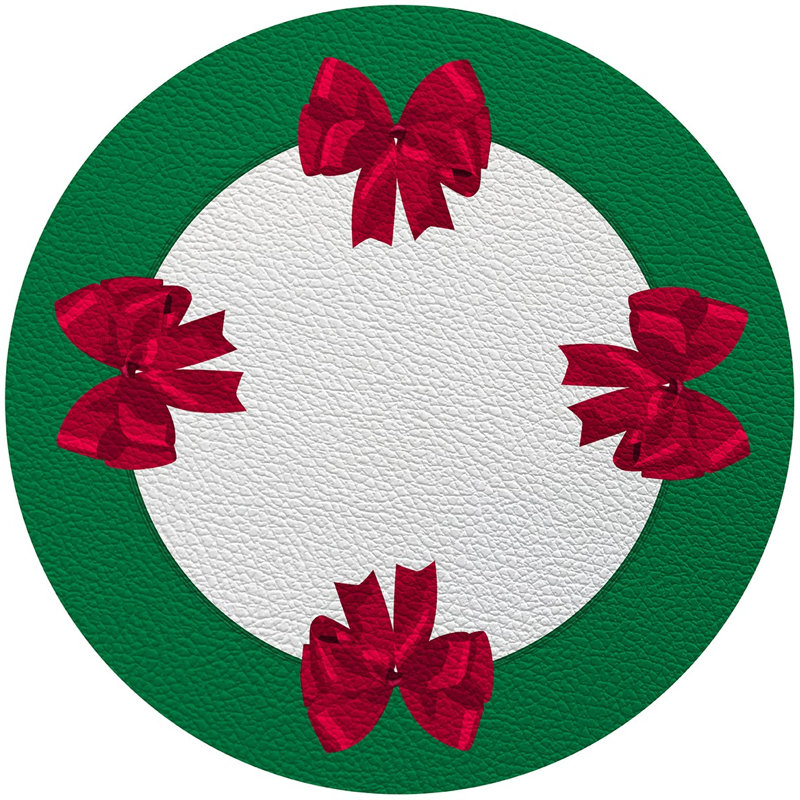 Bows 16" Vinyl Placemat, Green Red