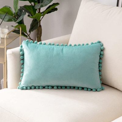 Pom Pom Velvet Velvet Reversible Pillow Cover