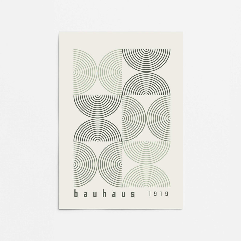 «Green Bauhaus», affiche de composition, Ne s’applique pas, H 24 po x l 18 po x P 0,1 po, Impression sans cadre