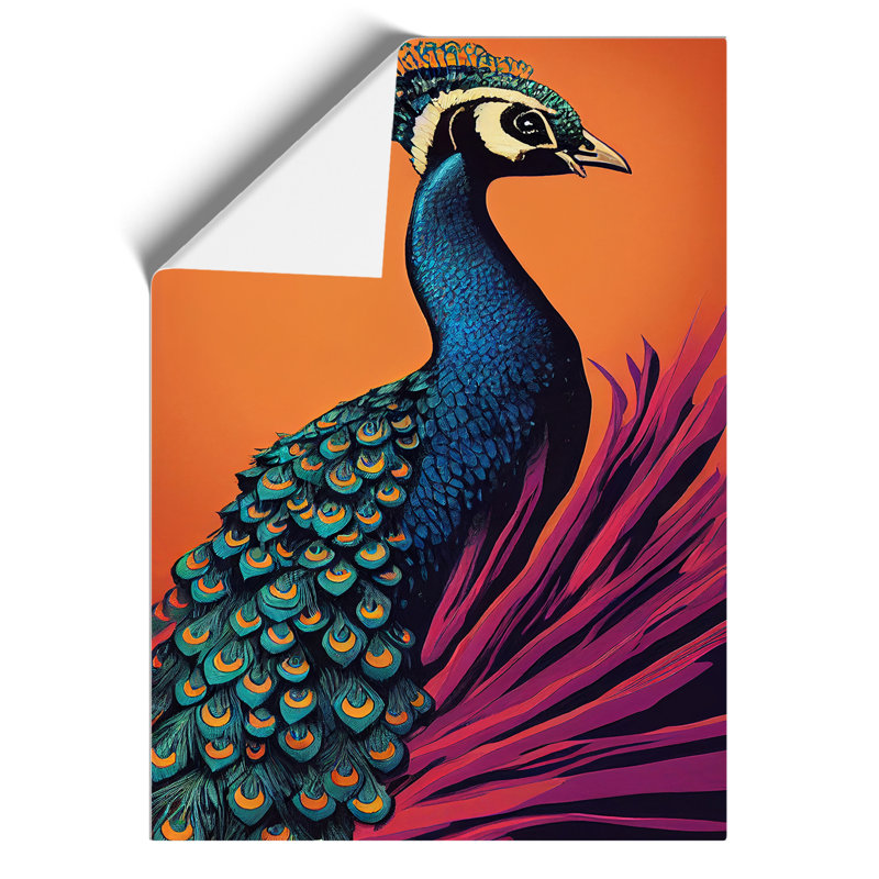 Virtuous Peacock - Wall Art, 29.7cm H x 21cm W, Paper, No Matte