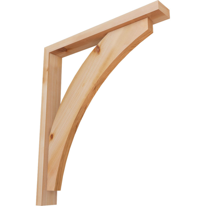 Thorton Block Bracket with Offset Brace, 30 x 26, 3 1/2"W Western Red Cedar (Smooth)