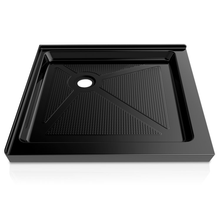 36" W x 36" D Double Threshold Black Shower Base