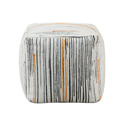 Modern Square Pouf Jacquard Fabric Upholstery Ottoman