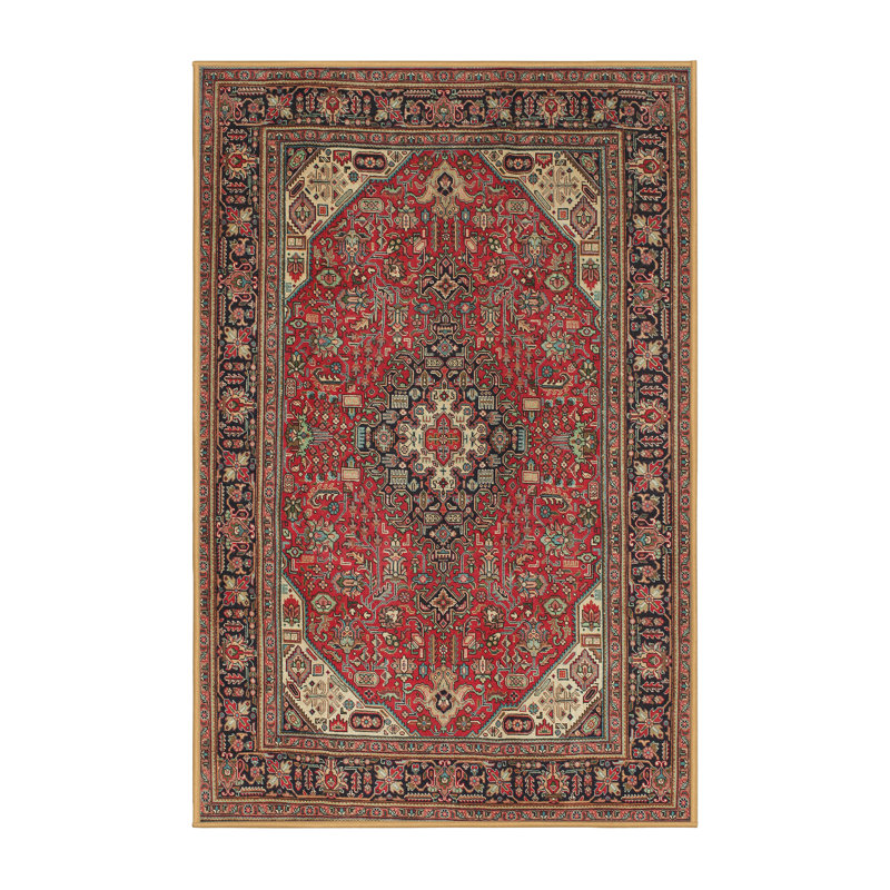 Tapis traditionnel brun / rouge Dammann, Rectangle 7 pi x 9 pi