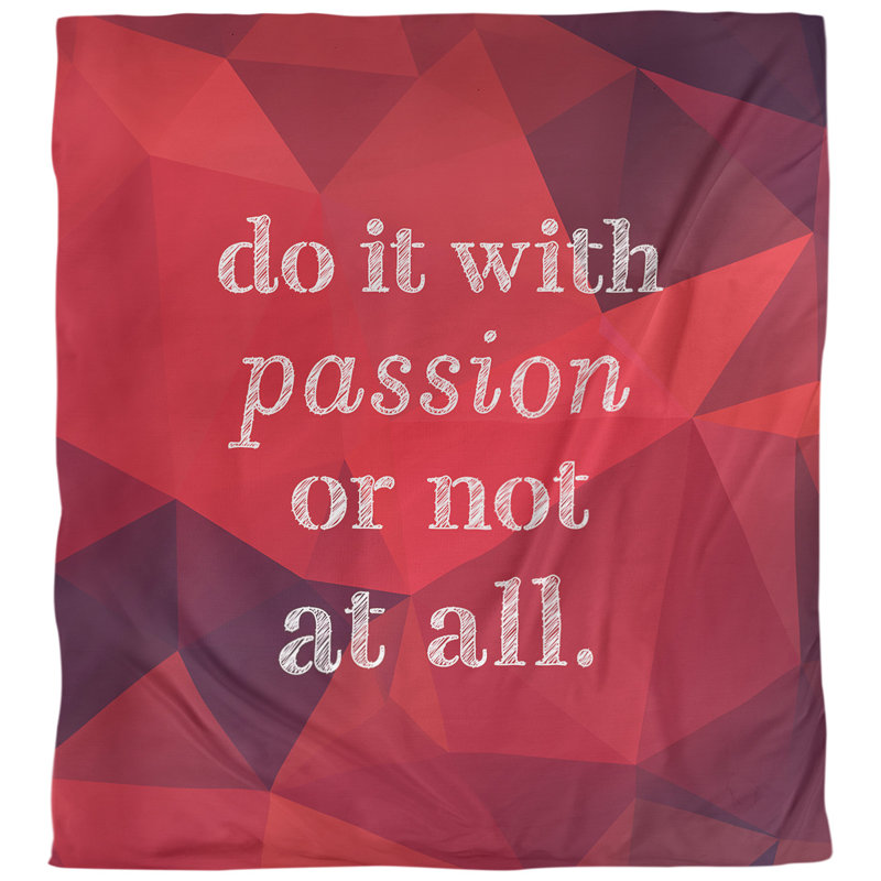 Housse de couette simple avec citation inspiration passion, Housse de couette pour très grand lit, Rubis