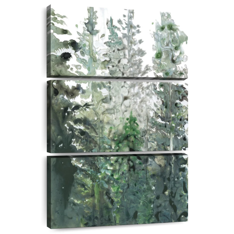 Harnek, vert forêt, abstrait, H 32 po x l 20 po